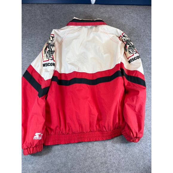 Vintage Wisconsin Badgers Starter Jacket Mens XL 1/4 Zip Collegiate Sportswear - Picture 2 of 8